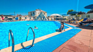Camping Bel pool area overview