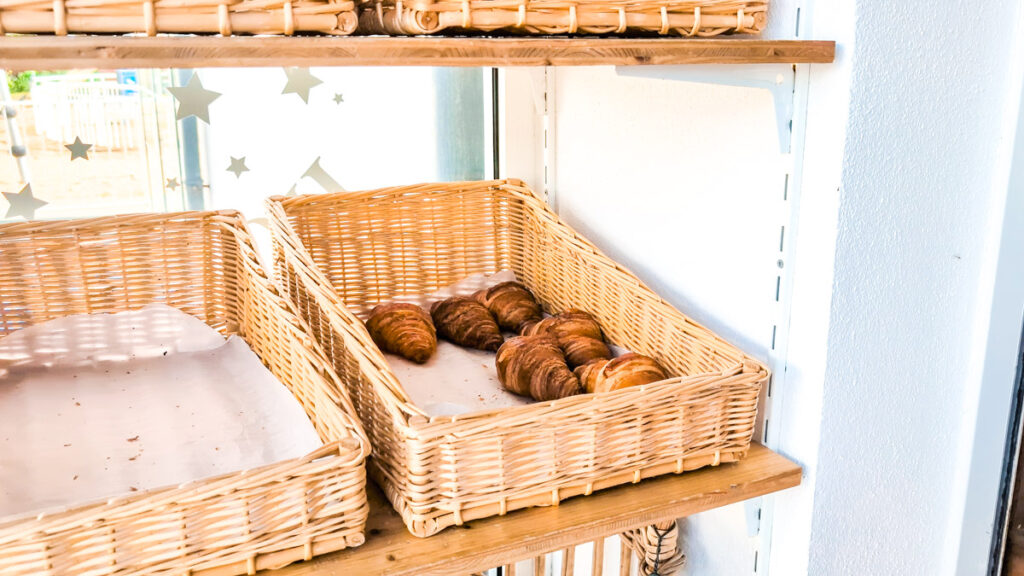 Morning bread and pastries at Camping Bel