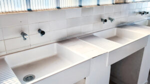 Shower block at Camping Bel