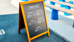 Snack menu at the bar of Camping Bel