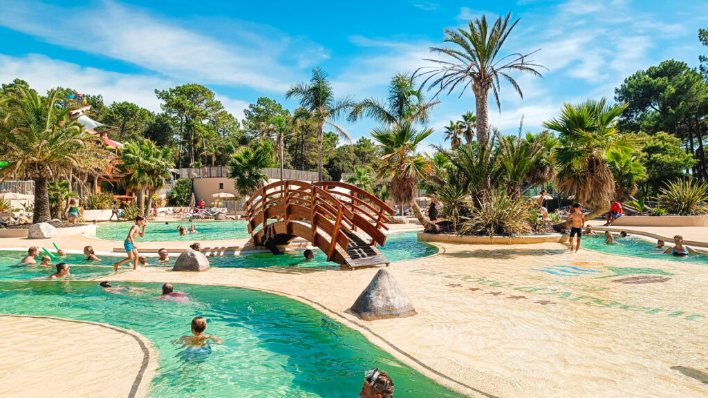 The pool complex and lagoon areas of camping cote dargent