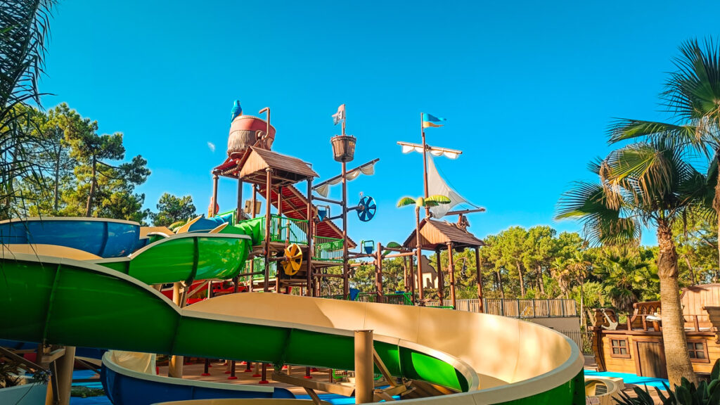 pirate waterslide empty at camping cote d'argent