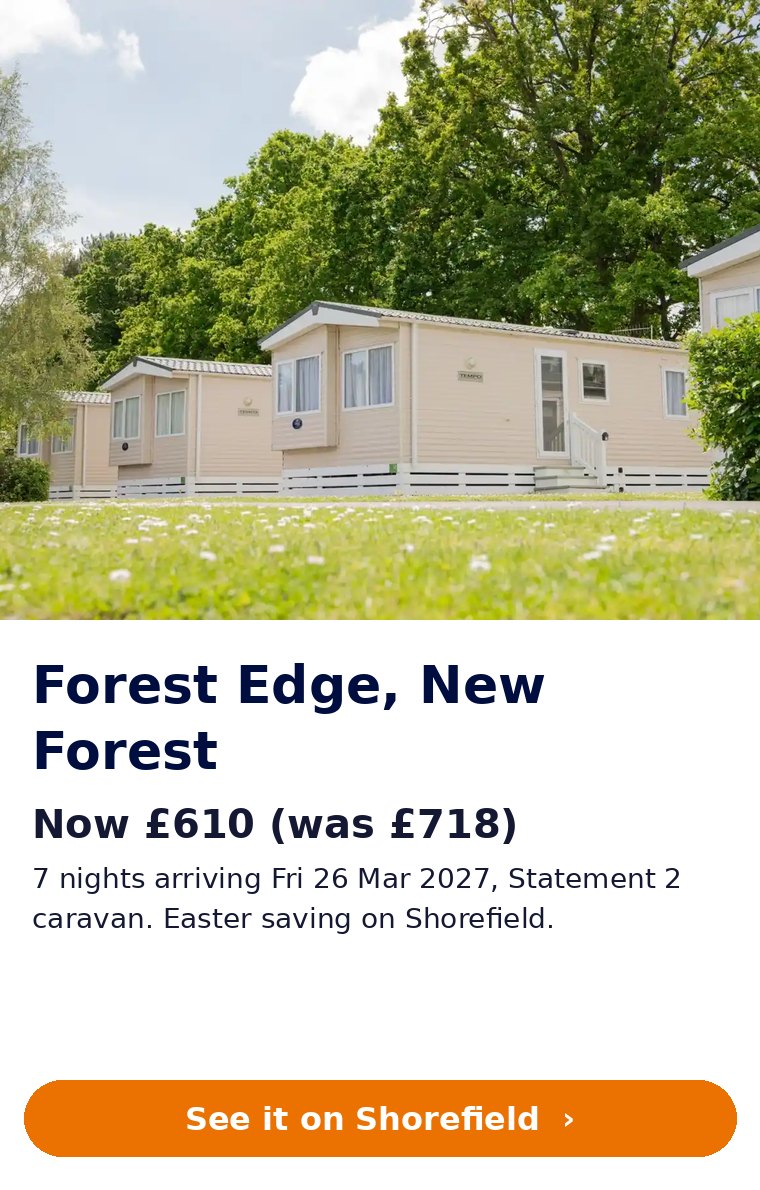 Static caravans at Shorefield Forest Edge Holiday Park in the New Forest
