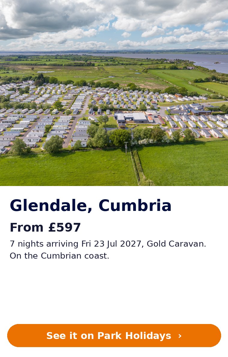 Aerial view of Park Holidays Glendale in Cumbria