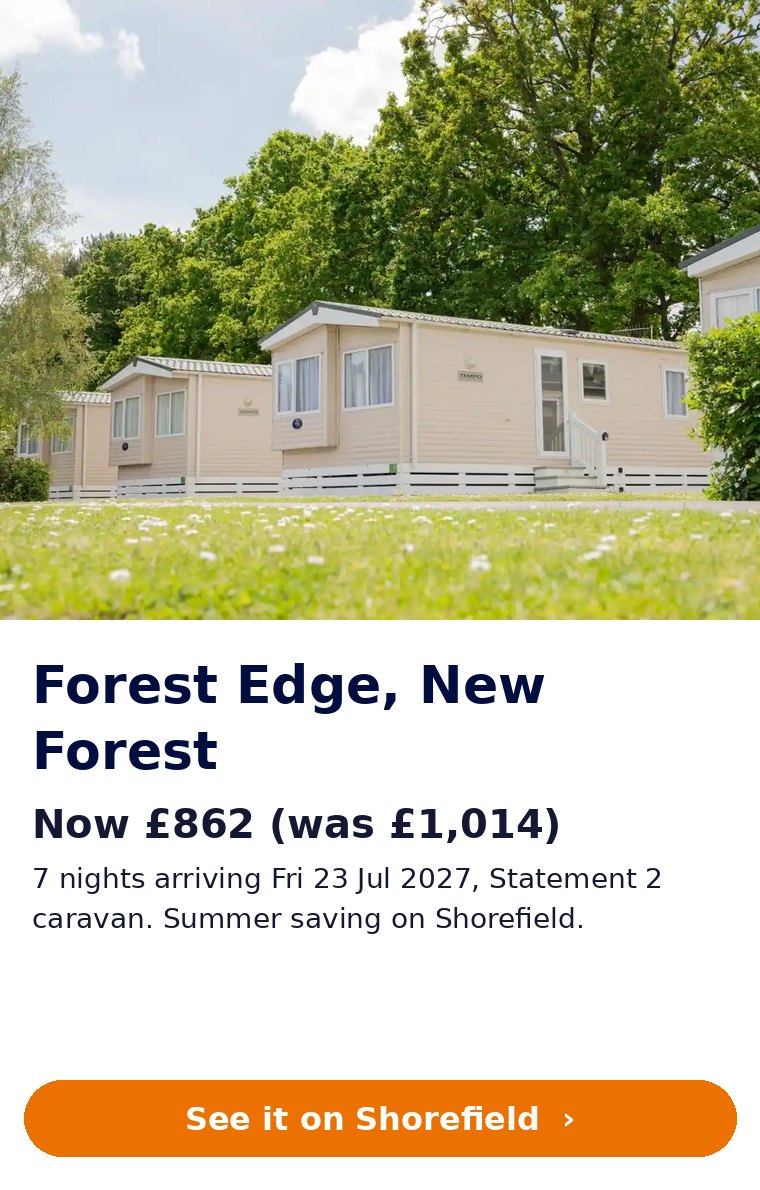 Static caravans at Shorefield Forest Edge Holiday Park in the New Forest