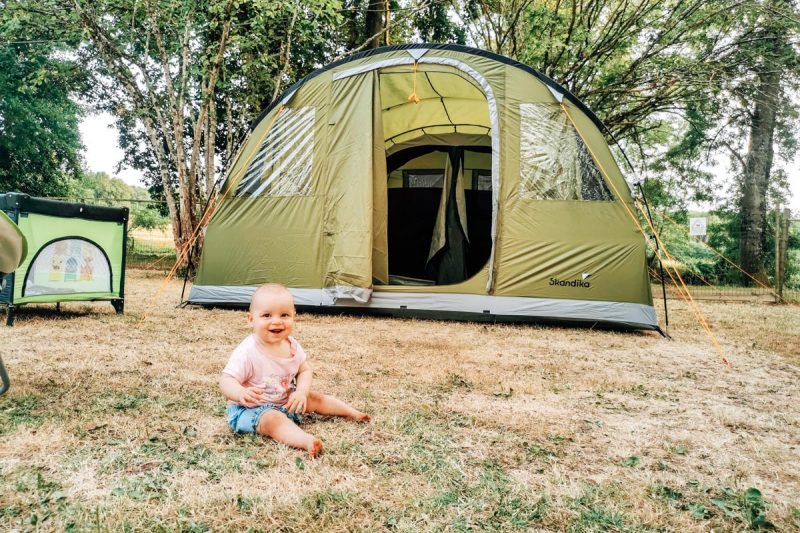 Baby at camping de civray photo with our tent for the camping de civray review page