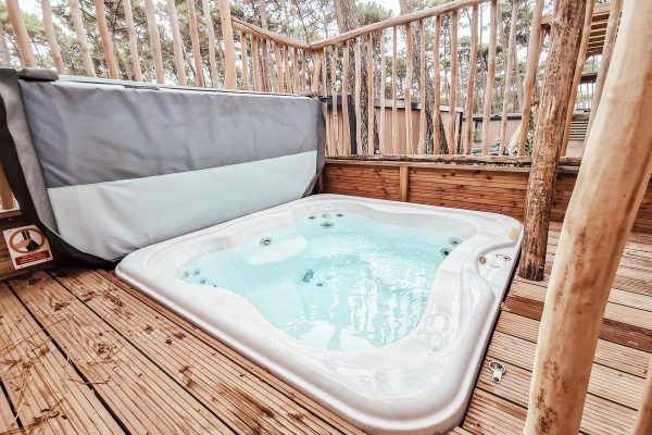 our hottub in our 4p premium lodge mobile home accommodation at Camping le Vieux Port Landes france our hottub in our 4p premium lodge mobile home accommodation at Camping le Vieux Port Landes france